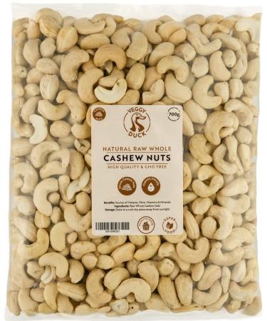 Veggy Duck - natural whole cashewnuts (700g 1 -pack) - Raw cashew nut |Unsalzen |Unrozed |GVO-free unsalted 700 g (1 Pack)
