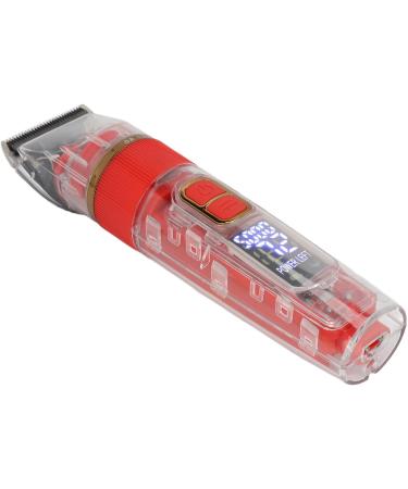 Buy Transparent Electric Hair Clipper | Hair Cutting Kit with 4 Guided Combs - Rechargeable & Ergonomic - Ideal for Salon Use (Red - Buy Online on GoSupps.com