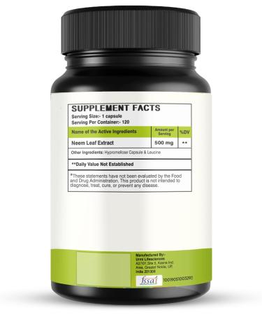 SETNUTRA Well From Within Pure Neem Leaf Extract 500Mg | Natural Detox Support Skin Health & Immune Support | Non GMO Gluten Free Vegan Capsules (120 Count) - Buy Online on GoSupps.com