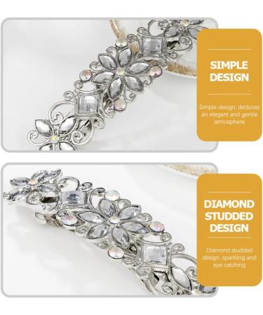 Mobestech Bridal Hair Clip Rhinestone Hair Clip Bridal Hair Pin Crystal Bobby Pin Silver Hairpin Barrette Flower Wedding Elegant Hair Accessory for Bride Women and Girls Flower Hair Accessories - Buy Online on GoSupps.com