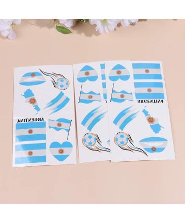 24 Sheets National Flag Body Stickers Temporary Face Tattoos Decal for Soccer Fans Sports (Argentina) - Buy Online on GoSupps.com