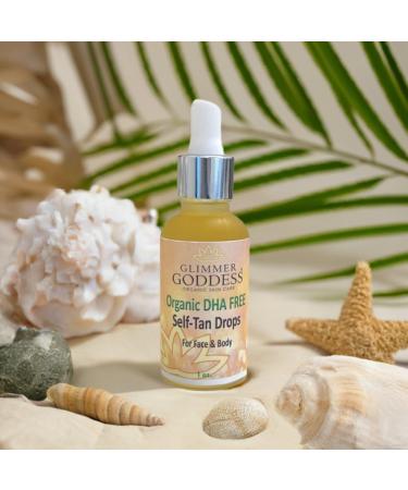 Glimmer Goddess Organic DHA-Free Self Tanning Drops Unscented 1 oz. Natural Gradual Tan Vegan Organic Ingredients Hydrating Oils Paraben-Free Sulfate-Free - Buy Online on GoSupps.com