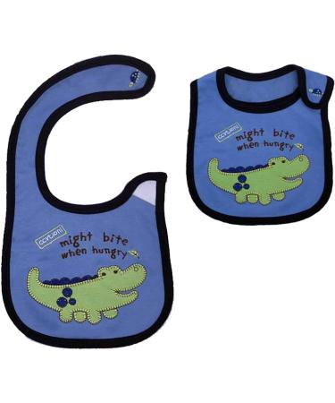 Yafane Baby Bibs Waterproof 10 Pack | Soft Cotton Velcro Fastener for Boys & Toddlers | Blue - Buy Online on GoSupps.com