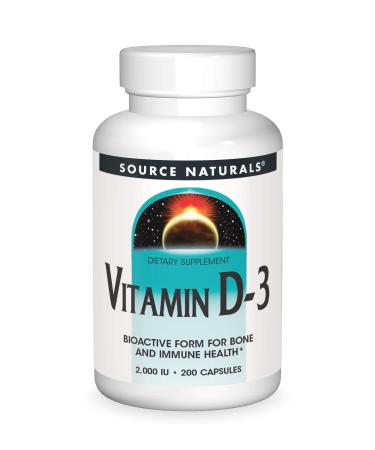 Source Naturals Vitamin D-3 2000 IU 200 Capsules - Buy Online on GoSupps.com