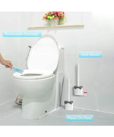 Flexer Silicone Toilet Brush and Holder - Deep Cleaning Rubber Brush for Bathroom - Gray - Buy Online on GoSupps.com