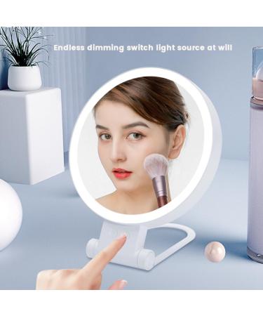 Ruuizksa 10X Magnifying Makeup Mirror with Lights and Magnification 3 Colors Desktop LED Mirror and Vanity Mirror for Travel - Buy Online on GoSupps.com