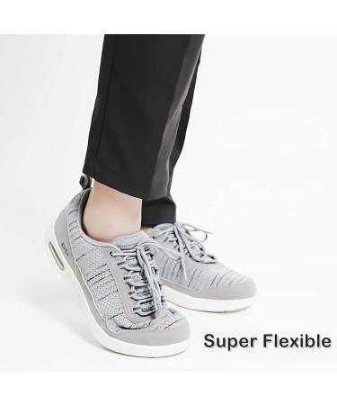 KWUKOTY Men's Walking Shoes Wide Size 7.5-12, Orthopedic Plantar Fasciitis Relief, Diabetic Comfort, Grey - Buy Online on GoSupps.com