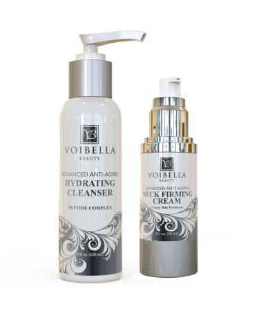 VOIBELLA BEAUTY Neck Cleansing and Firming Combo - Hydrating Cleanser + Neck Firming Cream for Men and Women for Hydrating and Smoothing Skin