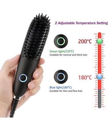 Hair Straightening Brush & Dual Voltage Flat Iron - Travel Hot Comb with Pouch | Perfect for International Shipping - Buy Online on GoSupps.com