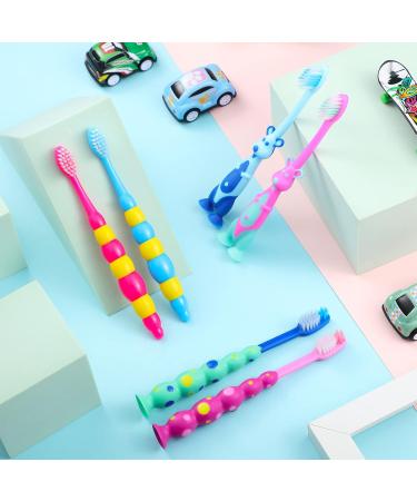 Hushee 48-Piece Toddler Toothbrush Set | Kids Manual Toothbrushes with Suction Cups & Covers | Soft Bristle Animal Toothbrushes for Sensitive Teeth - Buy Online on GoSupps.com