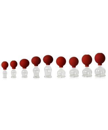 Lauschaer glass 9er cupping glass set with ball 20-25-30-40-45-55-60mm for professional medical fireless cades