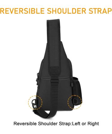 Huntvp Tactical Breast Pocket Military Shoulder Bag | Molle Army Crossbody Sling Pack for Travel Hiking & Camping - Type 5 Black - Buy Online on GoSupps.com
