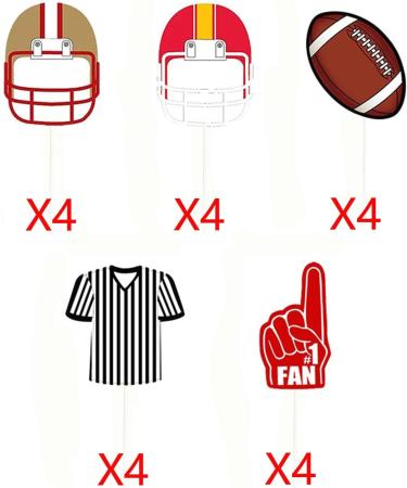 20Pcs American Football Cupcake Topper Rugby Ball Cupcake Topper Super Rugby Sports Theme Cake Decorations For Baby Shower Birthday Party Supplies - Buy Online on GoSupps.com
