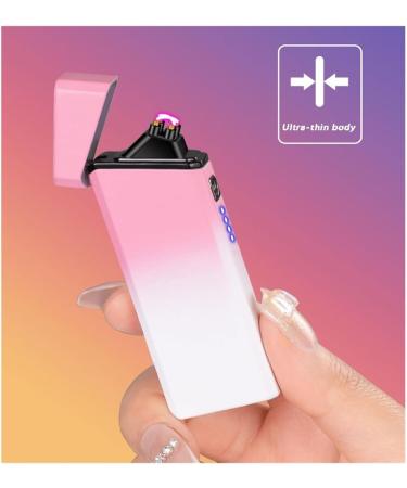 Metal Candle Dual Arc Lighter Windproof Flameless USB Rechargeable Lighter with LED Battery Display for Candle Camping(Cc) - Buy Online on GoSupps.com
