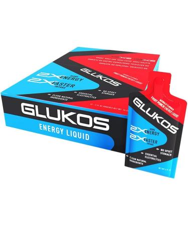 Glukos Energy Liquid Gel 2oz Packets - 12 Count Tray Fruit Punch - Boost Your Energy Levels with Delicious Fruit Punch Flavor! - Buy Online on GoSupps.com