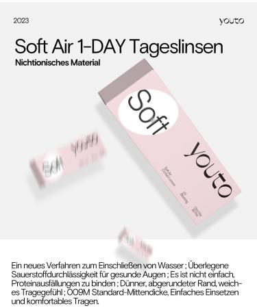 Youto Daily Soft Contact Lenses - 30 Pieces UV Protection High Comfort BC 8.7 mm DIA 14.2 mm -5.25 Diopters - Buy Online on GoSupps.com