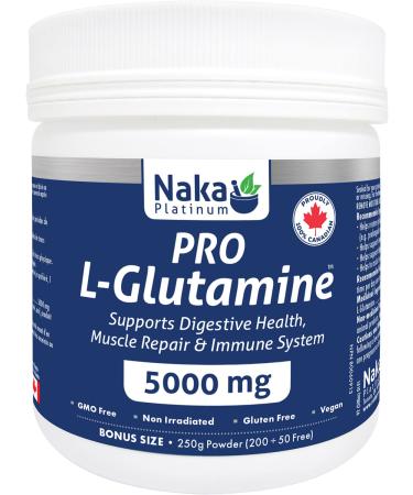 L-Glutamine 250 NAKA Platinum PRO Powder - Bonus Size: 250g (8.8 oz) 200 + 50 Free 250 Count.