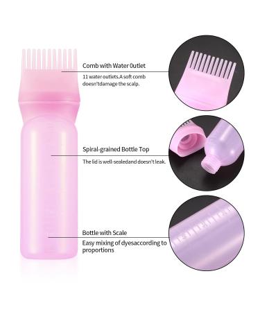 Xujinsongg 3pcs 177ML Hair Oil Applicator & Dye Comb Bottles - Precision Color Application with Graduated Scale - Buy Online on GoSupps.com