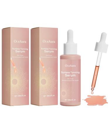 LOPHE Sunless Tanning Drops 2x60ml Liquid Bronzing Drops for face and body Bronzing Accelerator Sunless Bronzing Drops without sun damage Not drinkable 2 x 60 ml