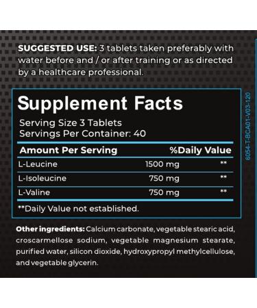 Buy Hybrid Nutraceuticals Nutra BCAA 3000mg - Sugar Free Vegan Branched Chain Amino Acids Supplement (120 Tablets) - Non-GMO & Ideal Pre Workout for Optimal Performance - Buy Online on GoSupps.com