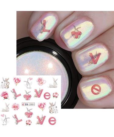 12Design/Sheet Nail Art Decoration Kiss Lip Water Transfer Manicure Russian Letter Nail Stickers Love Valentines Design(01) Style01 - Buy Online on GoSupps.com