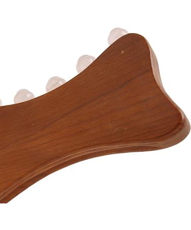 Premium Guasha Massage Tool Carbonized Beech Wood with 5 Rose Quartz Pearls | Whole Body Fatigue Relief | International Shipping Available - Buy Online on GoSupps.com