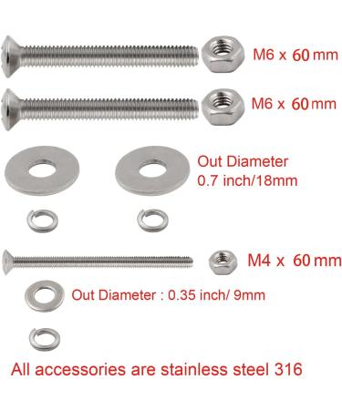 Shenghuiss 5 Stainless Steel Boat Flip Up Cleat - 2 Pcs | Deck Flush Mount Mooring Rope Cleat with Fasteners - Buy Online on GoSupps.com