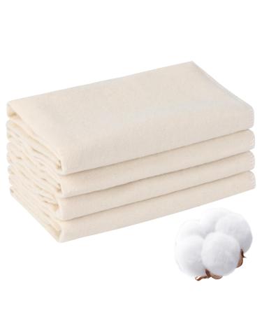 Organic cotton flanell for castor oil 4PCs 16x7in reusable castor oil flanel flannel soft -absorbing organic cotton flanel for belly liver joints and more wool flannel for castor oil