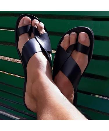 Men's Beach Toe Corrector Sandal: Breathable Bunion Relief Orthopedic Slippers for Plantar Fasciitis - Black, 27.5cm - Buy Online on GoSupps.com