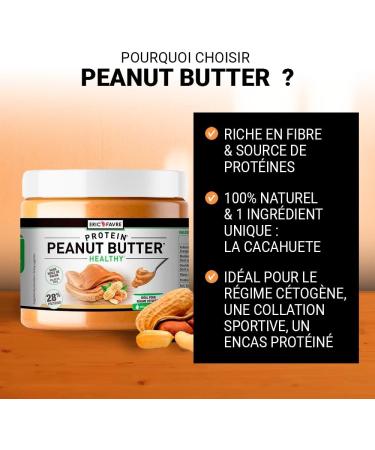 Peanut Butter - Peanut Butter - 100% Natural & Smooth | High in Protein - For Ketogenic Diet | No Sugar Added - No Palm Oil | 450g Jar - French Laboratory Eric Favre - Buy Online on GoSupps.com