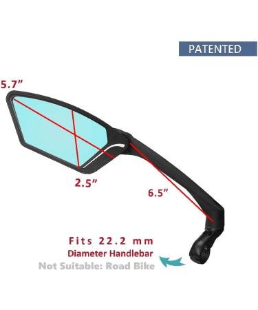MEACHOW Blue Bicycle Mirror - Scratch Resistant Glass, Rotatable Handlebar Bike Mirror - Safe Rearview Mirror for Cycling (Left Side) - Buy Online on GoSupps.com