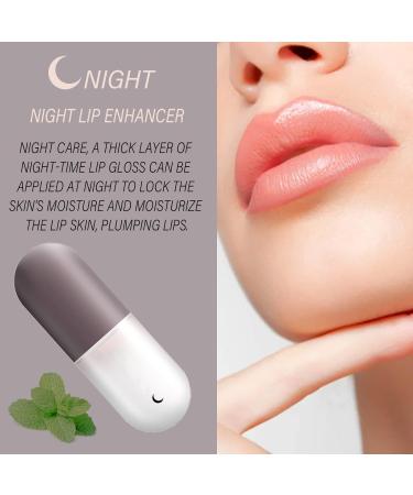 Lip Plumper Gloss Filler Transparent Lip Gloss Optimizer Lip Plumper Lip Plumping Gloss Day and Night Lip Care Serum Moisturizes and Reduces Lip Wrinkles - Buy Online on GoSupps.com