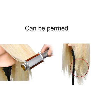 Real Hair Hairdressing Head - 80% Human Hair 56 cm with Clip & Steel Comb - Ideal for Practice & Styling - Buy Online on GoSupps.com