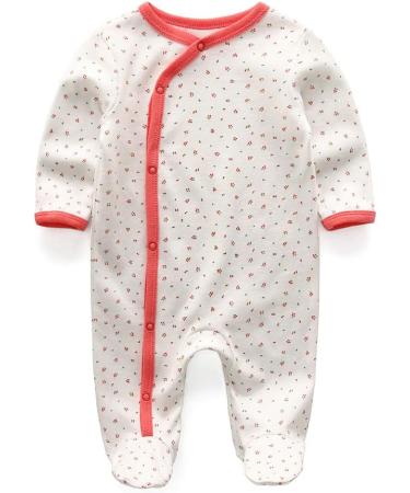 MAMIMAKA Baby Rompers Pajamas Cotton Jumpsuit 3-6 Months - Set of 3 | Long Sleeve Footed Bodysuits for Boys and Girls - Buy Online on GoSupps.com