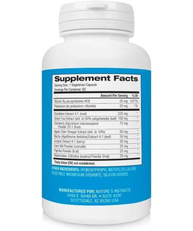 Natures Instincts No More Bloat Herbal Supplement - 60 Count | Water Retention Relief with Dandelion, Green Tea & Apple Cider Vinegar - Buy Online on GoSupps.com