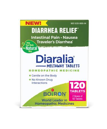 Boiron Diaralia Tablets for Diarrhea Relief, Gas, Bloating, Intestinal Pain, and Travler's Diarrhea - 120 Count (Pack of 1)