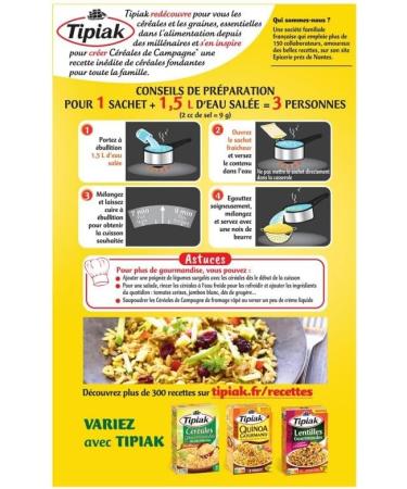 TIPIAK - C r ales De Campagne 330g - M lange de Bl Riz et Sarrasin - Id al pour les repas sal s - Pr t en quelques minutes - Lot De 4 - Buy Online on GoSupps.com