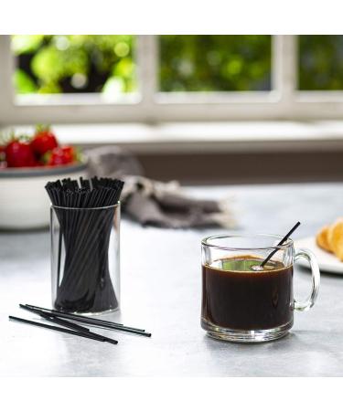 5 Inch Black Disposable Plastic Stir Straws 1000 Count - Coffee & Cocktail Sip Stirrers - Buy Online on GoSupps.com