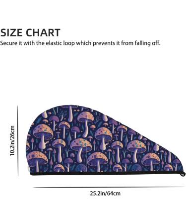 Floral Hippie Mushroom Hair Towel Wrap - Quick Drying Hair Turban with Button | Hair Drying Towel for Effortless Styling - Buy Online on GoSupps.com