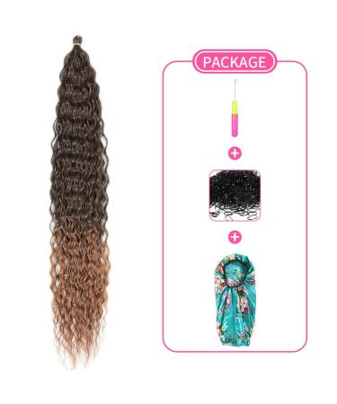 DSoar 30 Inches Deep Twist Crochet Hair - Ocean Wave Curly Bohemian Braids | T27# Synthetic Hair Extensions for Women & Girls - 3 Pack - Buy Online on GoSupps.com
