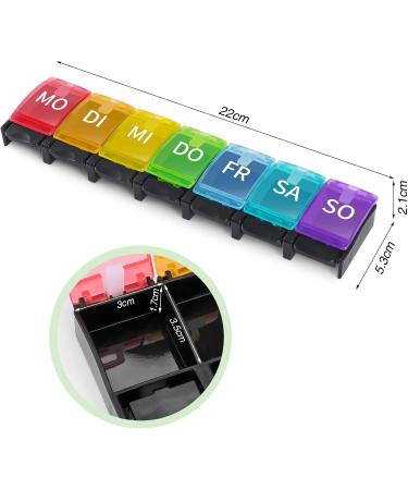 Buy Opret 7-Day Pill Organizer - German Medication Box Rainbow Colors Compact Design - Ideal for Travel & Daily Use - Buy Online on GoSupps.com