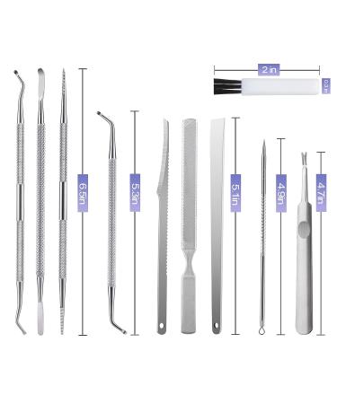 Ingrown Toenail Removal Kit - 10PCS Surgical Steel Nail Tools Set for Professional Pedicure Care - Includes File and Lifters - Manicure Solution - Buy Online on GoSupps.com
