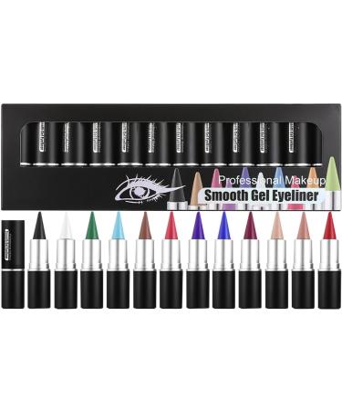  Chaies Waterproof Gel Eye Liner Pencil Eye Liner Stick | Quick Dry Matte Eyeliner 12 X Eye Liner Natural Cream Waterproof and Stain Resistant for Liner and Eyeshadow - Buy Online on GoSupps.com