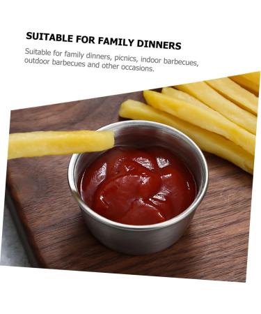 OUNONA 10 Pcs Steak Sauce Cups Seasoning Dishes BBQ Sauce Bowls Stainless Ramekins Dipping Sauce Cups Salsa Bowls Ramekin Cups Indoor BBQ Household Products Salad Dressing Stainless Steel 5.5X5.5CMx5pcs Silverx5pcs - Buy Online on GoSupps.com