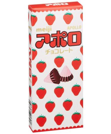Meiji - Apollo Strawberry Chocolate Candy 1.69 Oz.