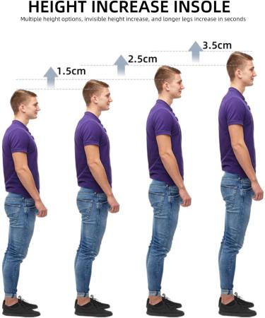 Height Increase Insoles | Gel Heel Lift Pads for Men & Women | Shock Absorption Cushions | 1 Inch Lift Inserts (Small 5-9 2 Pairs Black - Buy Online on GoSupps.com