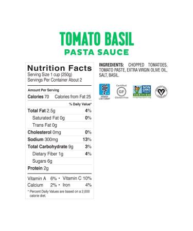 Fody Food Co. Tomato Basil Pasta Sauce 19.4oz - Low FODMAP & Gluten-Free - Buy Online on GoSupps.com