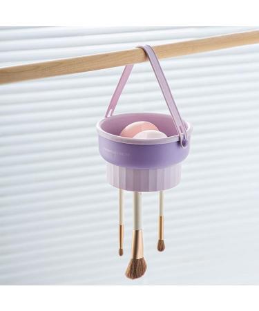 Buy 3 in 1 Silicone Makeup Brush Cleaning Mat Cleaner Bowl Drying Rack & Storage Holder in Purple | Best Makeup Brush Care Solution - Buy Online on GoSupps.com