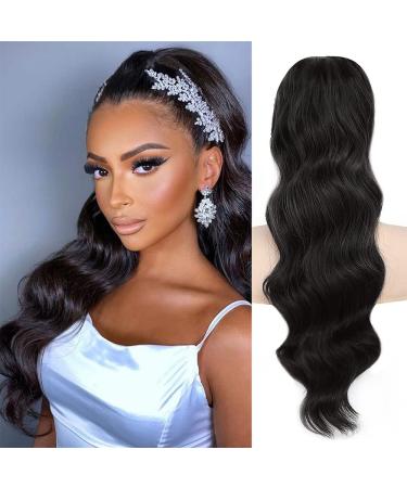 MOTEFOUS 24 INCH Long Body Wave Ponytail hair Extension Synthetic Drawstring Curly Wavy Ponytail Hairpieces for Women Synthetic Curly Pony Tail Hairpiece(2)