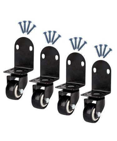 Threaded Shaft Swivel Castors Ball Castors Set of 4Swivel Castors L Shape Bracket Castors Furniture Castor with Brakes 120kg Load Capacity for Cots Flower Stands Desks 2"-4 Brakes(4nobrakes 1.5in) 1.5in 4nobrakes